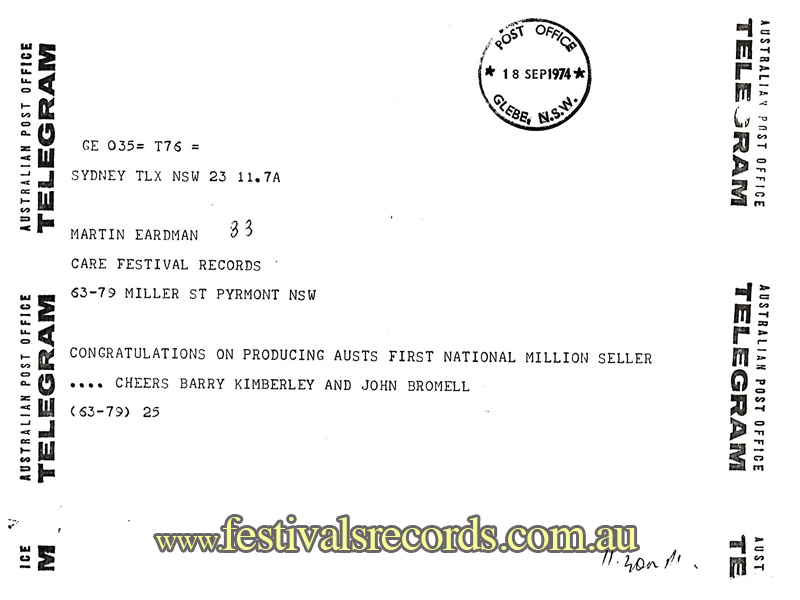 Martin Erdman Telegram 1974